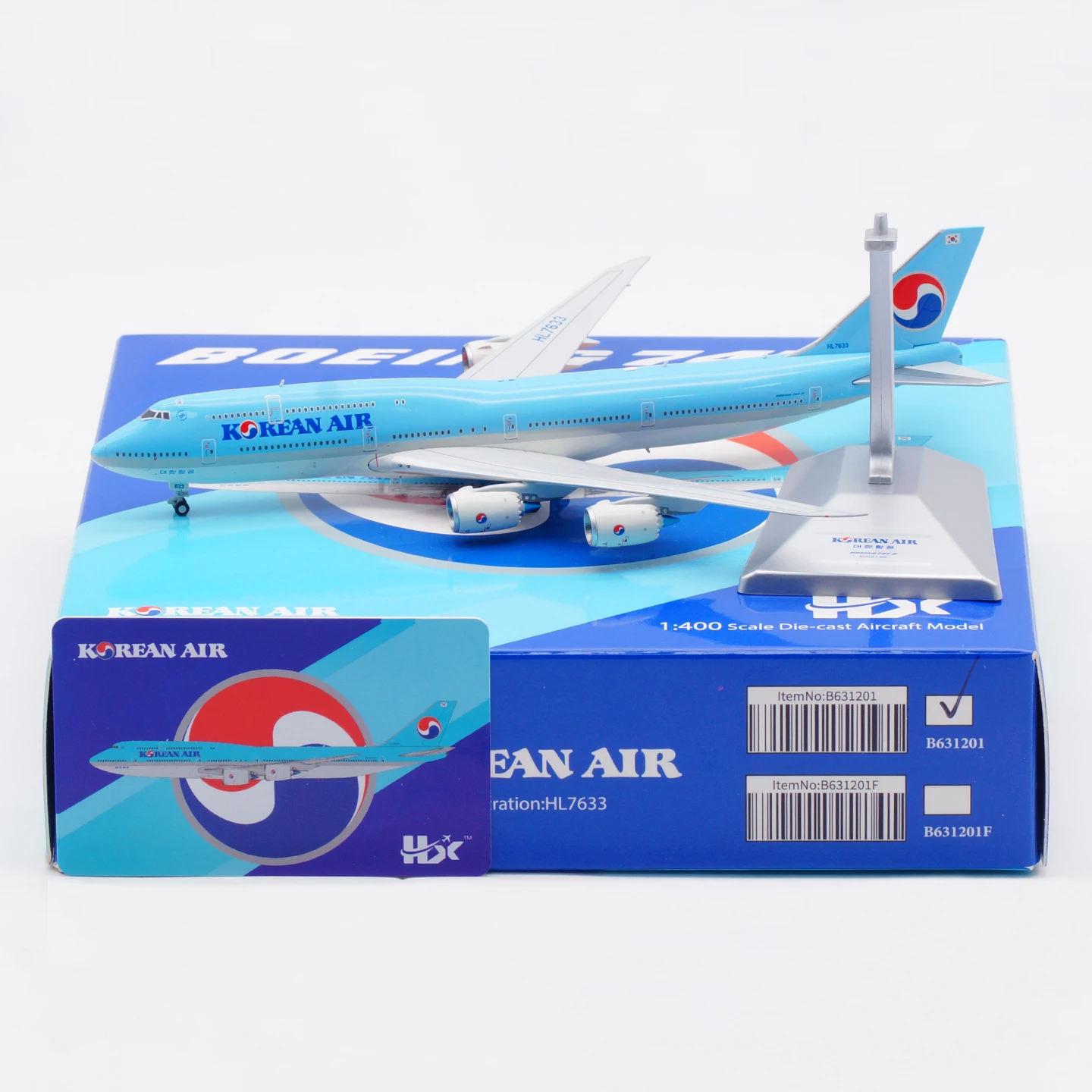 

B631201 Alloy Collectible Plane Gift HX Model 1:400 Korean Air "SkyTeam" Boeing B747-8 Diecast Aircraft Jet Model HL7633