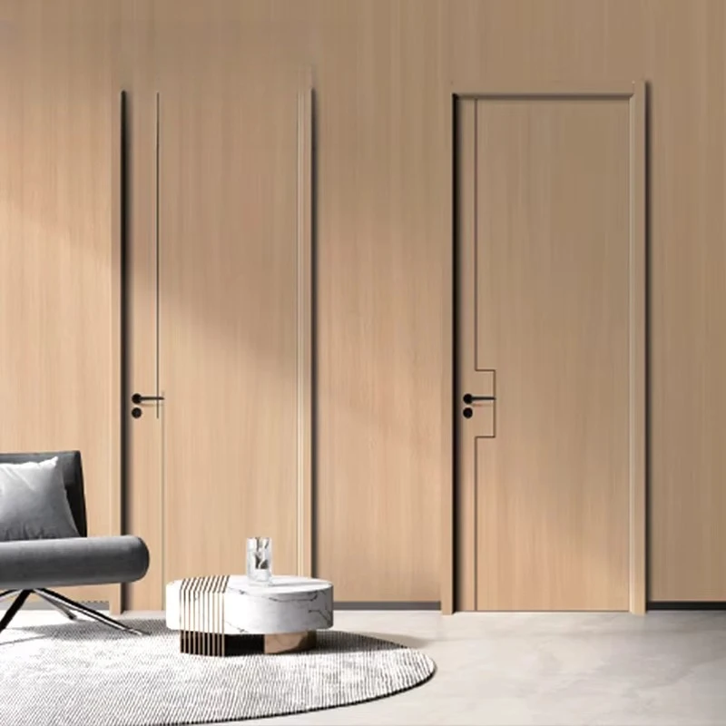 Soundproof wooden doors, unlacquered wood fire escape doors, steel door fans, meet project requirements, hardware pre-installed
