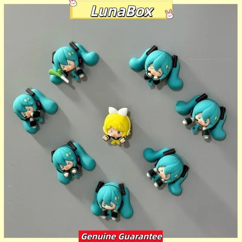 

New Genuine Hatsune Miku Anime Dolls Blind Box Rin Len Fridge Magnet Collectible Kawaii Desk & Fridge Decor Adults Birthday Gift