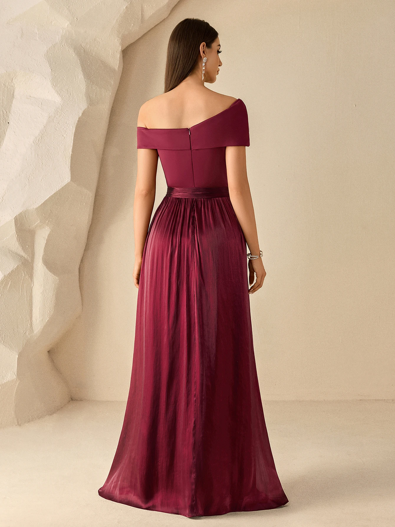XUCTHHC 2026 New Women Off Shoulder Formal Evening Dress A Line Sequin Chiffon Long Wedding Party Gown