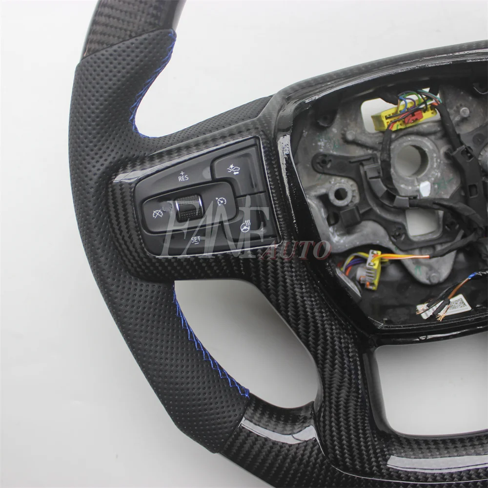 Replacement Real Carbon Fiber Steering Wheel with Leather for Chevrolet Blazer 2019-2022