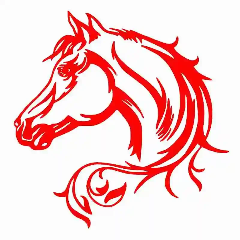 Car Stickers Personality Handsome Horse Head Vinyl Decals Car Motorcycle Bumper Body Rear Window Decorative Decals ,15cm