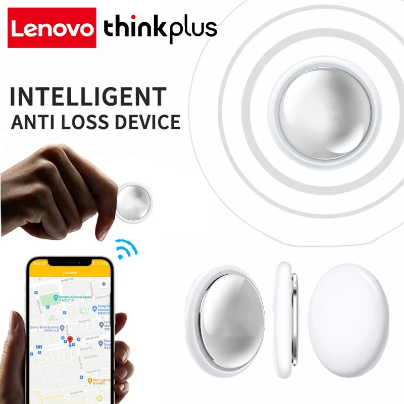 Lenovo ThinkPlus GPS Mini Tracker System FindMy App Airtag Smart Bluetooth Locator Child Finder Bag Anti-Loss Pet Collar Tracker