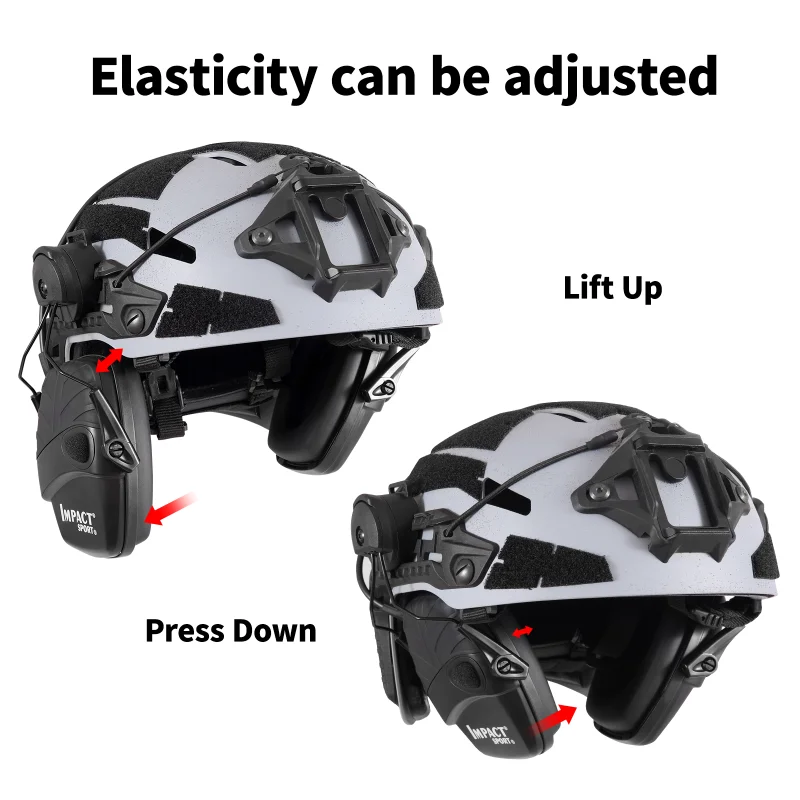 Casco da tiro per caccia sportiva cuffie elettroniche adattatore per pista per casco supporto per cuffie tattiche cuffie con riduzione del rumore