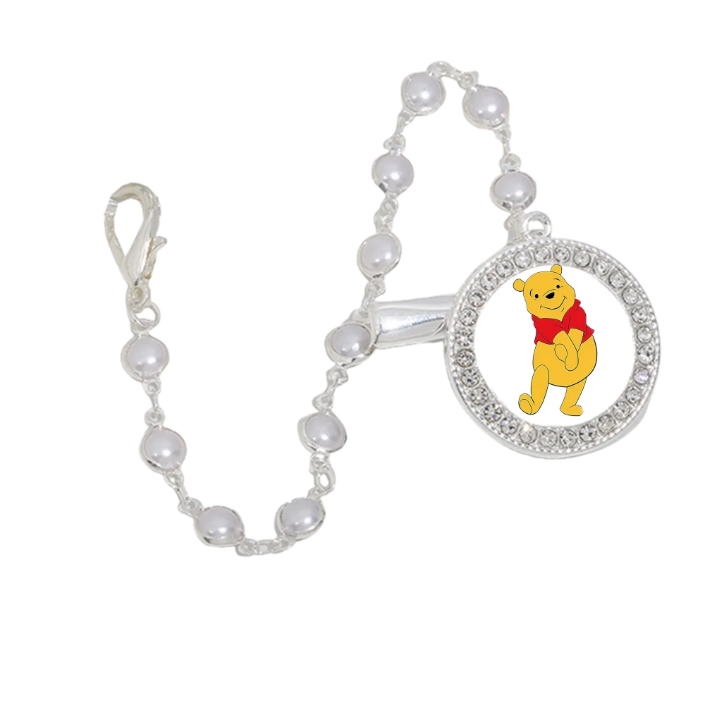 진주 아기 고무젖꼭지 체인 만화 프린트 아기 고무젖꼭지 클립 방울방지 고무젖꼭지 홀더 젖꼭지 클립 아기 수유 액세서리