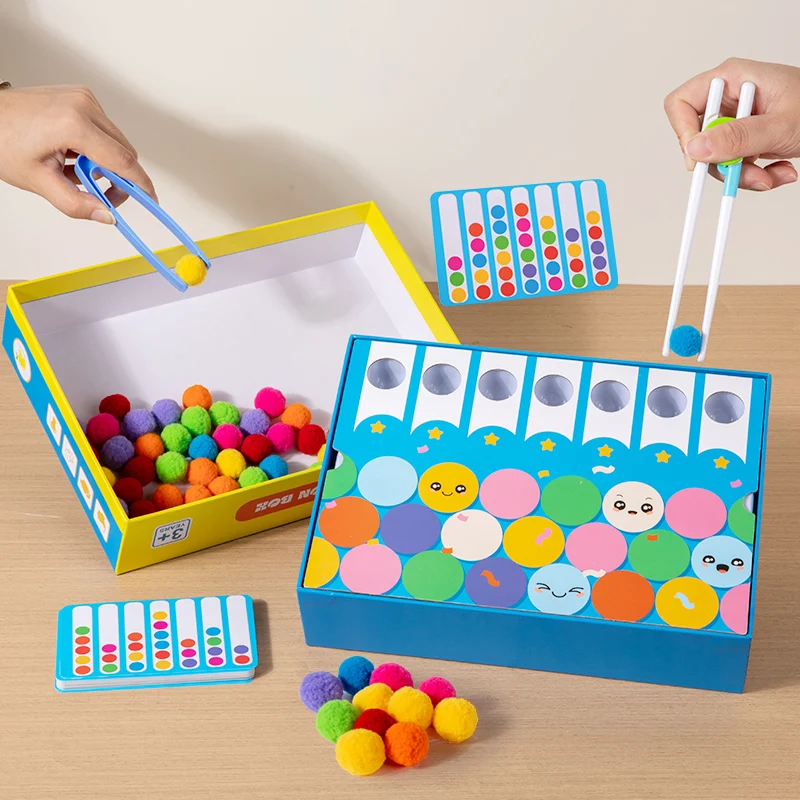 Children's early education toys with hair balls, color recognition, math enlightenment, and hand-eye coordination training