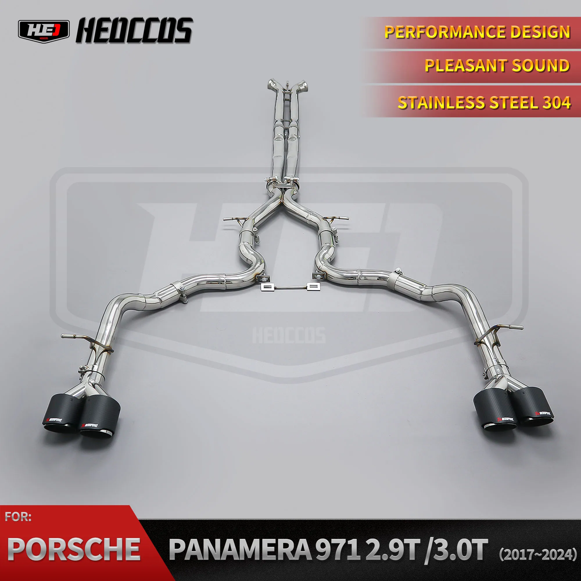 

HEO Factory Stainless Steel Catback Exhaust Pipes for Porsche Panamera 971 970 2.9T 2017-2024 Valvetronic Exhaust Muffler System