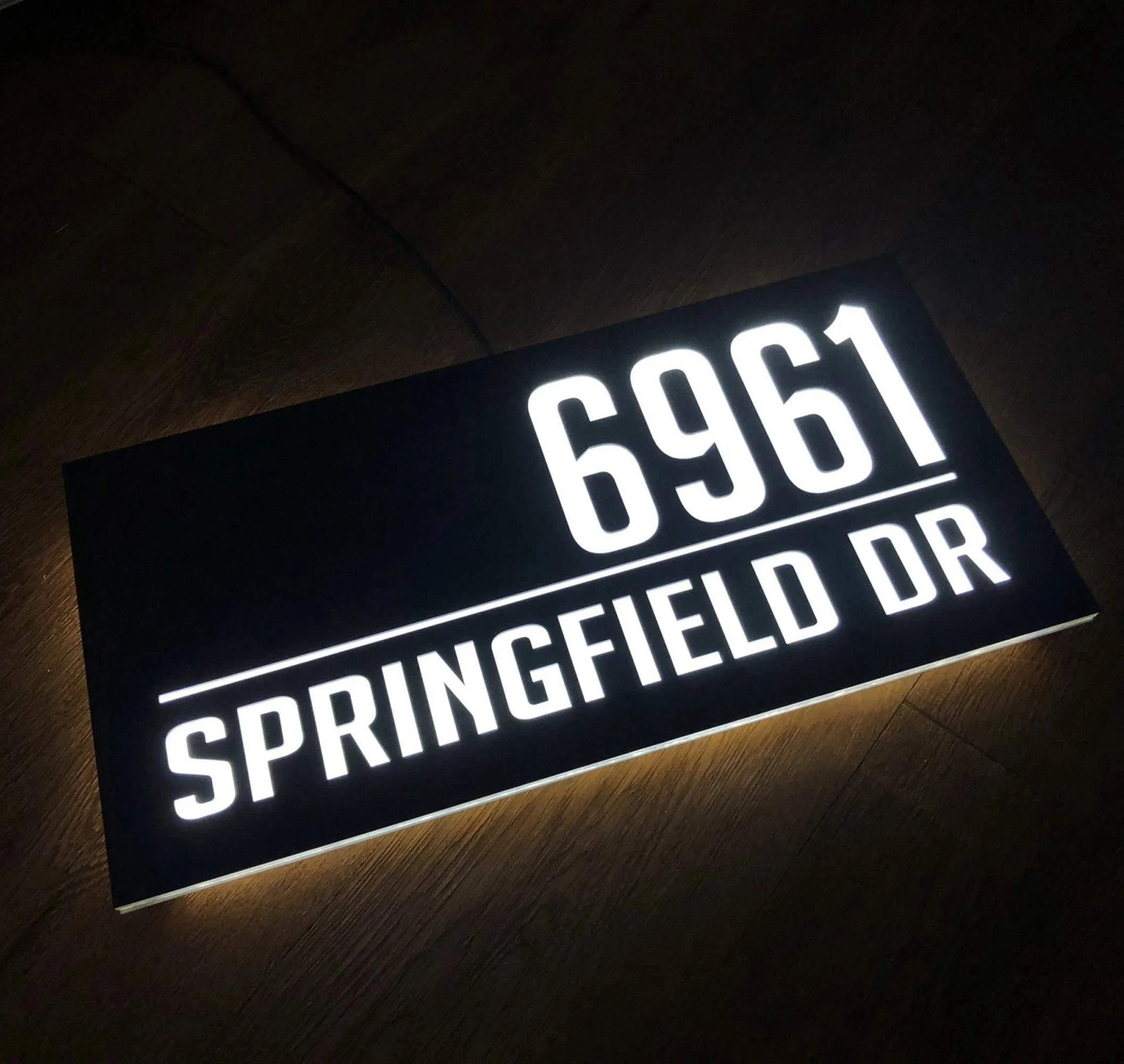 Custom LED House Number Plaque 3D Illuminated Address Sign, Personalized Name Outdoor Waterproof Acrylic Wall Lighted House Sign