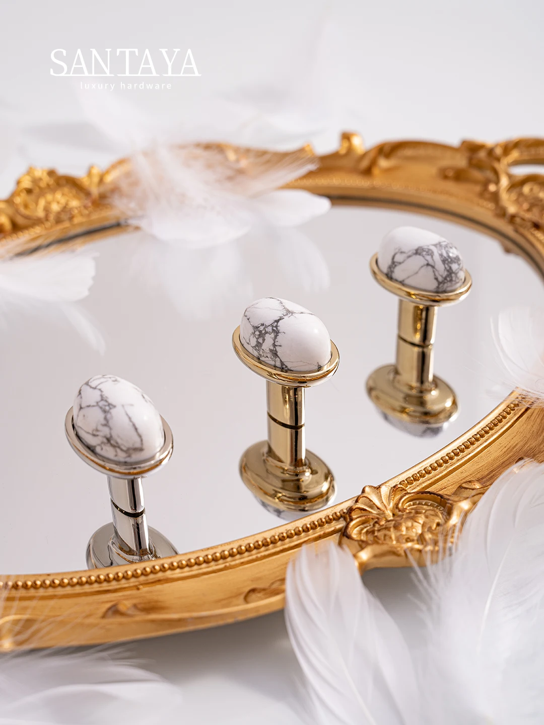Santaya Solid Brass Handles Natural Stone Crystal Kitchen Cabinet Handle Bedroom Wardrobe Dresser Drawer Knob Colorful Handle