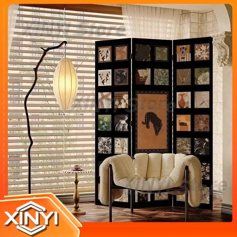 French Vintage Screen Partition for Living Room Sofa Corner Background Entrance Bedroom Obscure Home Decoration Mobile