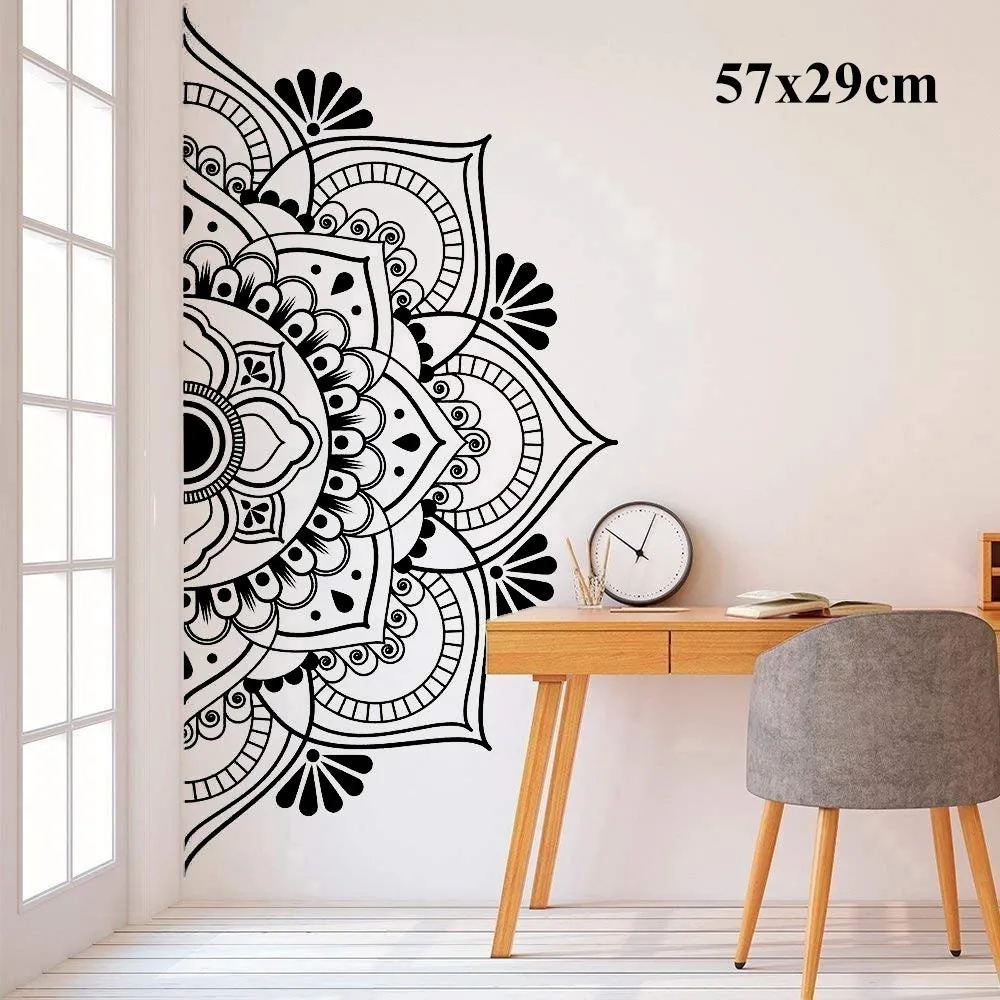 Art Wall sticker Waterproof Bedroom DIY Decor Half Wall Sticker Living Room Mandala Wall Decal Adjustable Beautiful