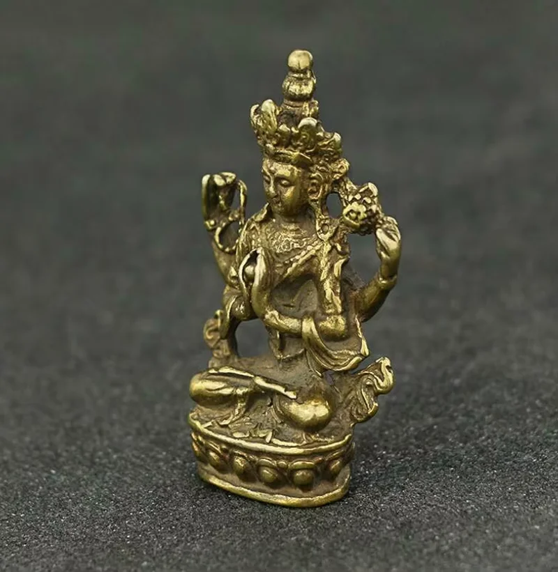Exquisite Of Collection Chinese Brass copper *Tibetan Buddha* Lucky Statue