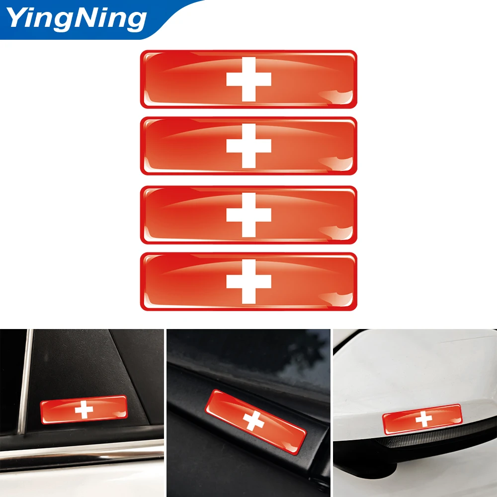 3D Resin Switzerland Flag Stickers Swiss Cross Car Emblem Decals for Mercedes BMW Audi VW Toyota Exterior Car DIY Accessories view 6