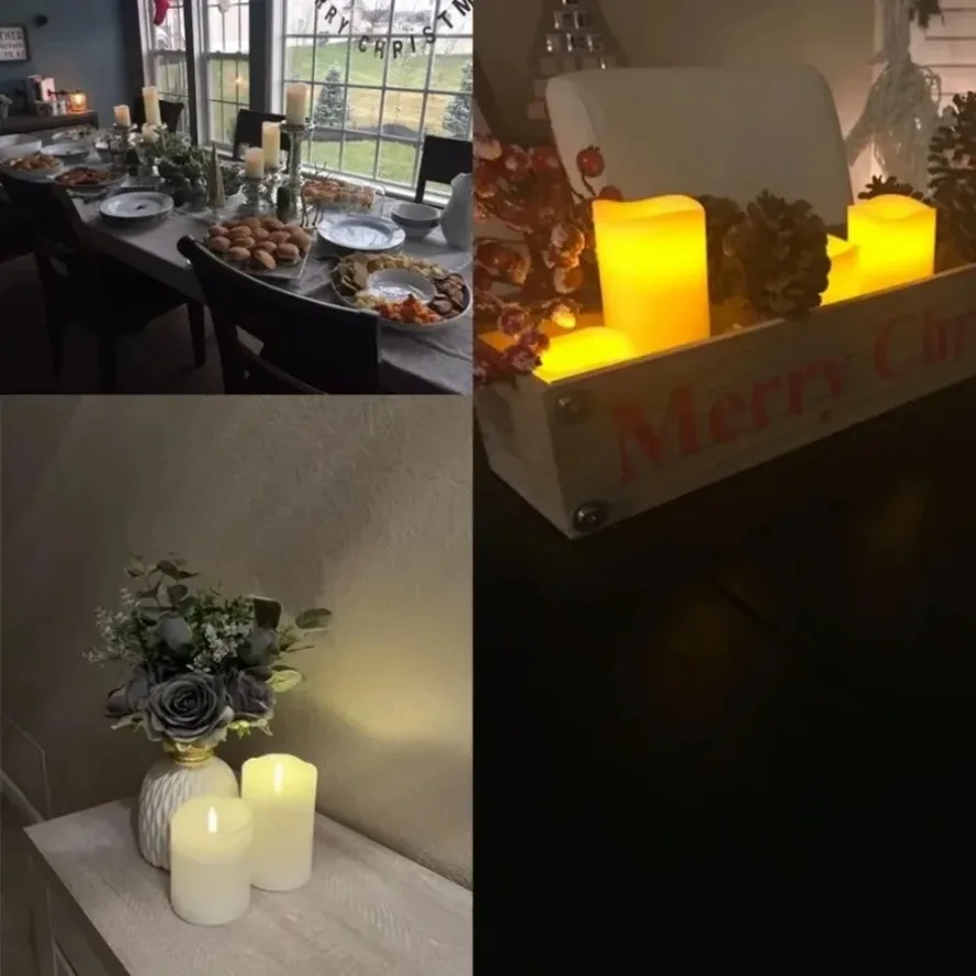 Vela portátil con batería LED, luz oscilante sin llama para vacaciones, fiesta de cumpleaños, boda, suministros de decoración de dormitorio,