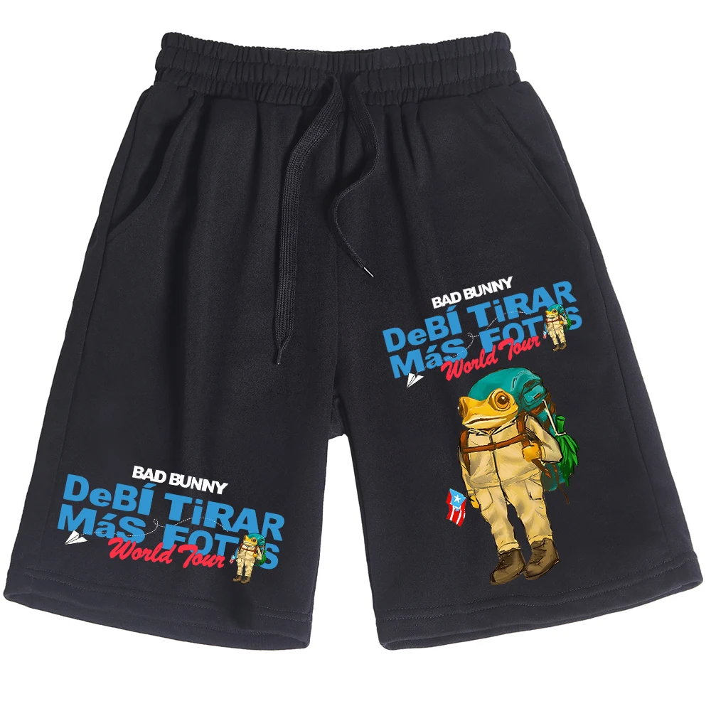 Bad-Bunny Debi Tirar Mas Fotos Tour 2026 Short Pants Unisex Cotton Trousers Casual Loose Summer Beach Pants Fans Gift