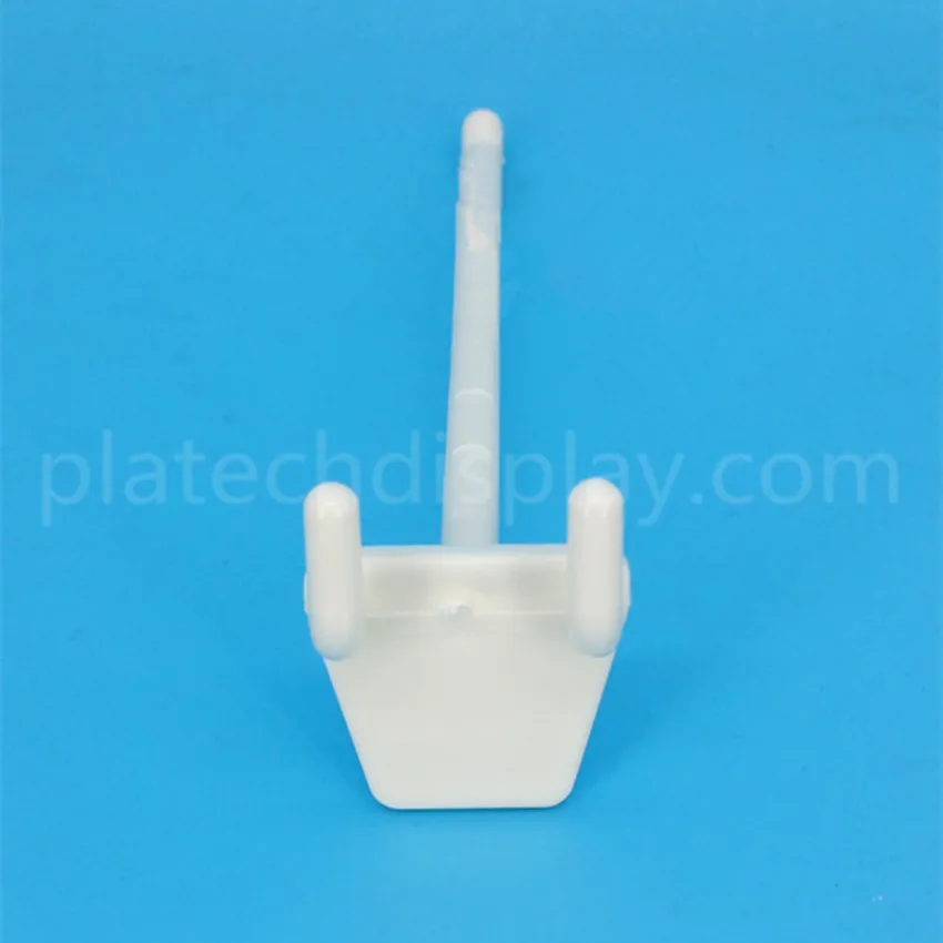 100 Piezas de Ganchos de Plástico para Exhibición de Productos en Panel Perforado, Ganchos Blancos para Almacenamiento, Estantes para Mercancías, Supermercados y Tiendas
