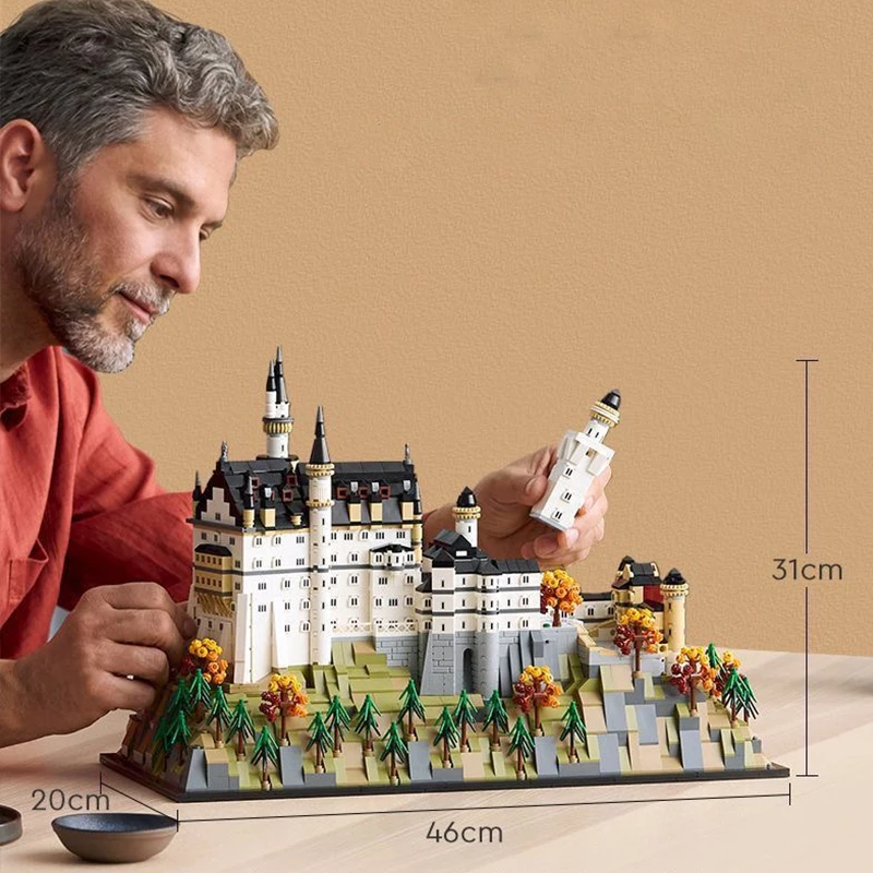 2025년 노이슈반슈타인 성 건축 모형 키트 21063 유럽 성 숲 풍경 블록 세트 성인용 선물