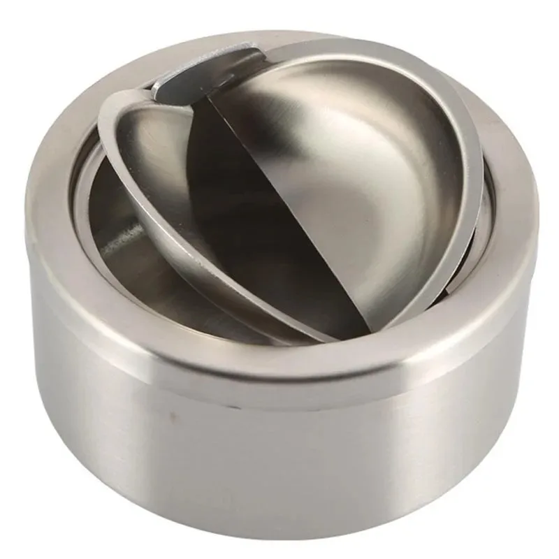 

Stainless Steel Ashtrays with Lid Home LivingSilver Round Windproof Ashtray Lighters Smoking Accessories