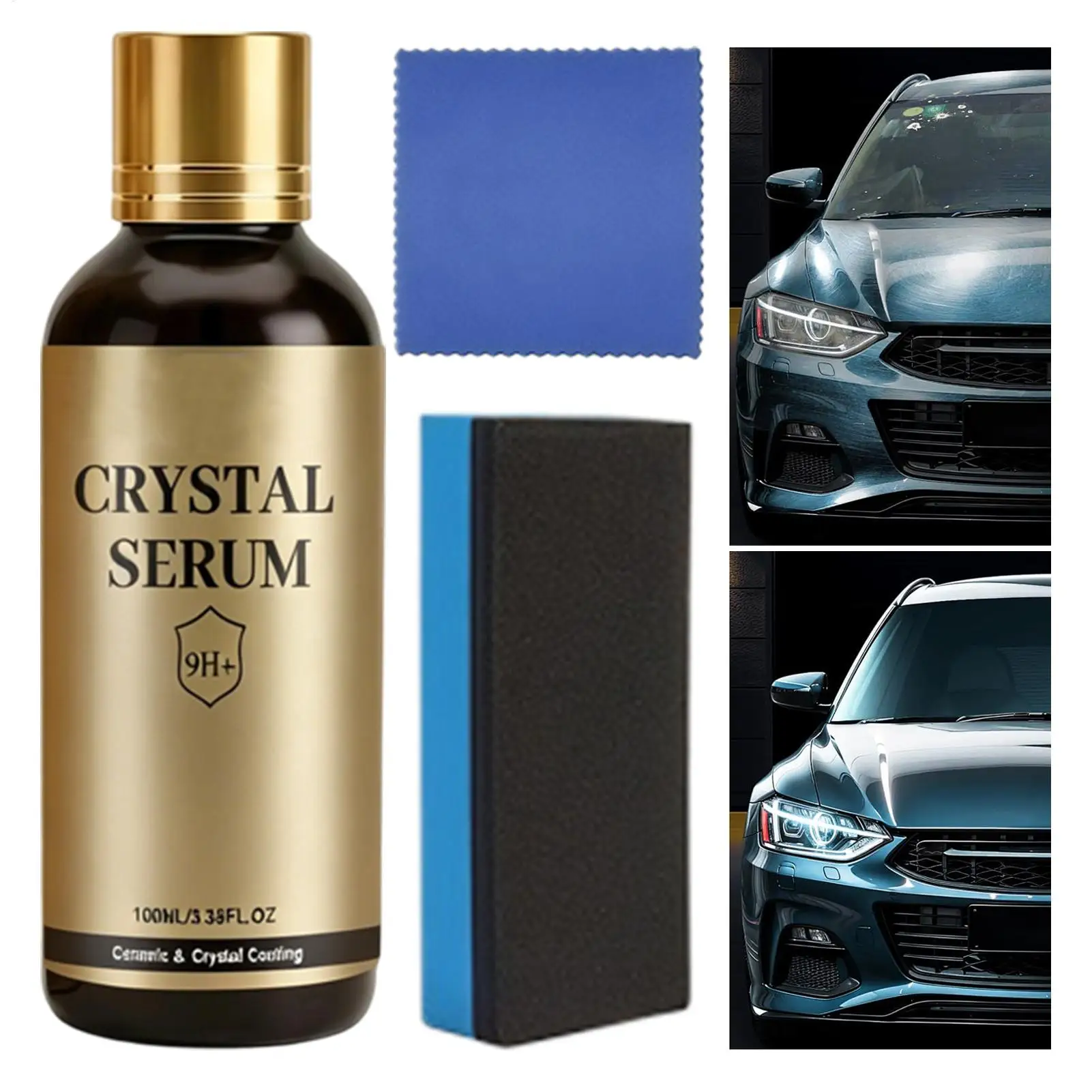 Revestimiento Cerámico para Autos de 100 ml, Protección Duradera 9H, Kit de Detallado Automotriz Hidrofóbico, Set de Revestimiento para Autos, Camionetas, SUV