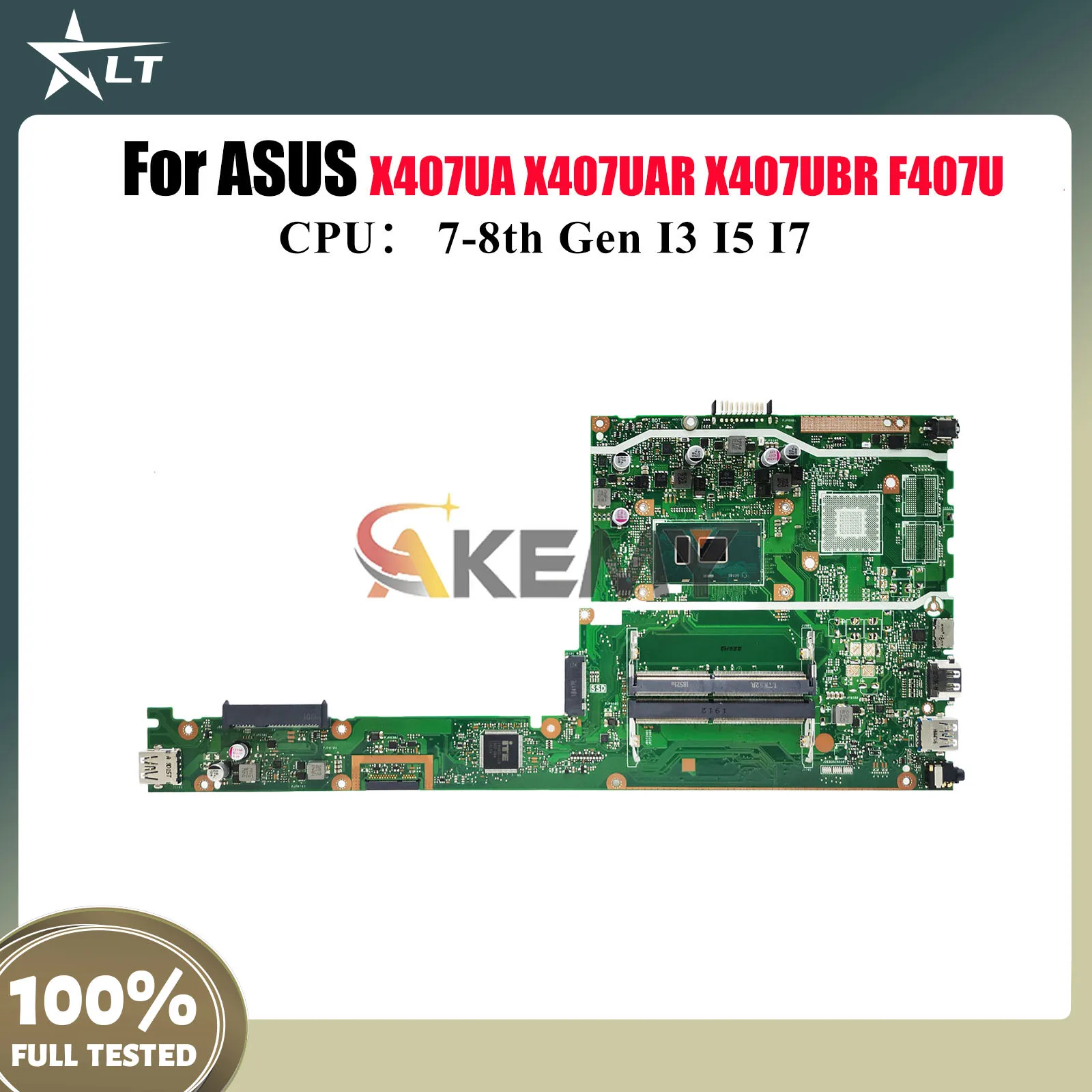 

X407UA Laptop Motherboard For ASUS X407UAR Y4000U X407UF X407UV X407UB X407UBR F407U X407U X407UA A407U Mainboard I3 I5 I7 CPU