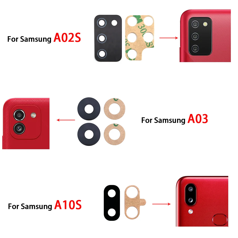 Back Camera Lens For Samsung A03S A02S A01 A02 A03 A10 A20 A30 A40 A50 A70 A70S A80 A03 Core Camera Glass Lens With Adhesive