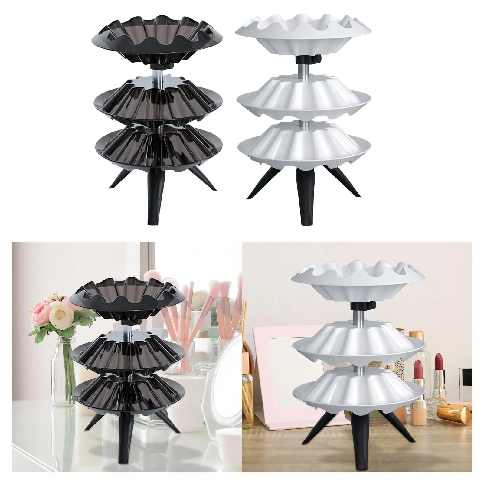 Nail Polish Display Rack, Lipstick Organizer Stand 3 Tier Vertical Lipstick Holder Organizer for Office Workspace