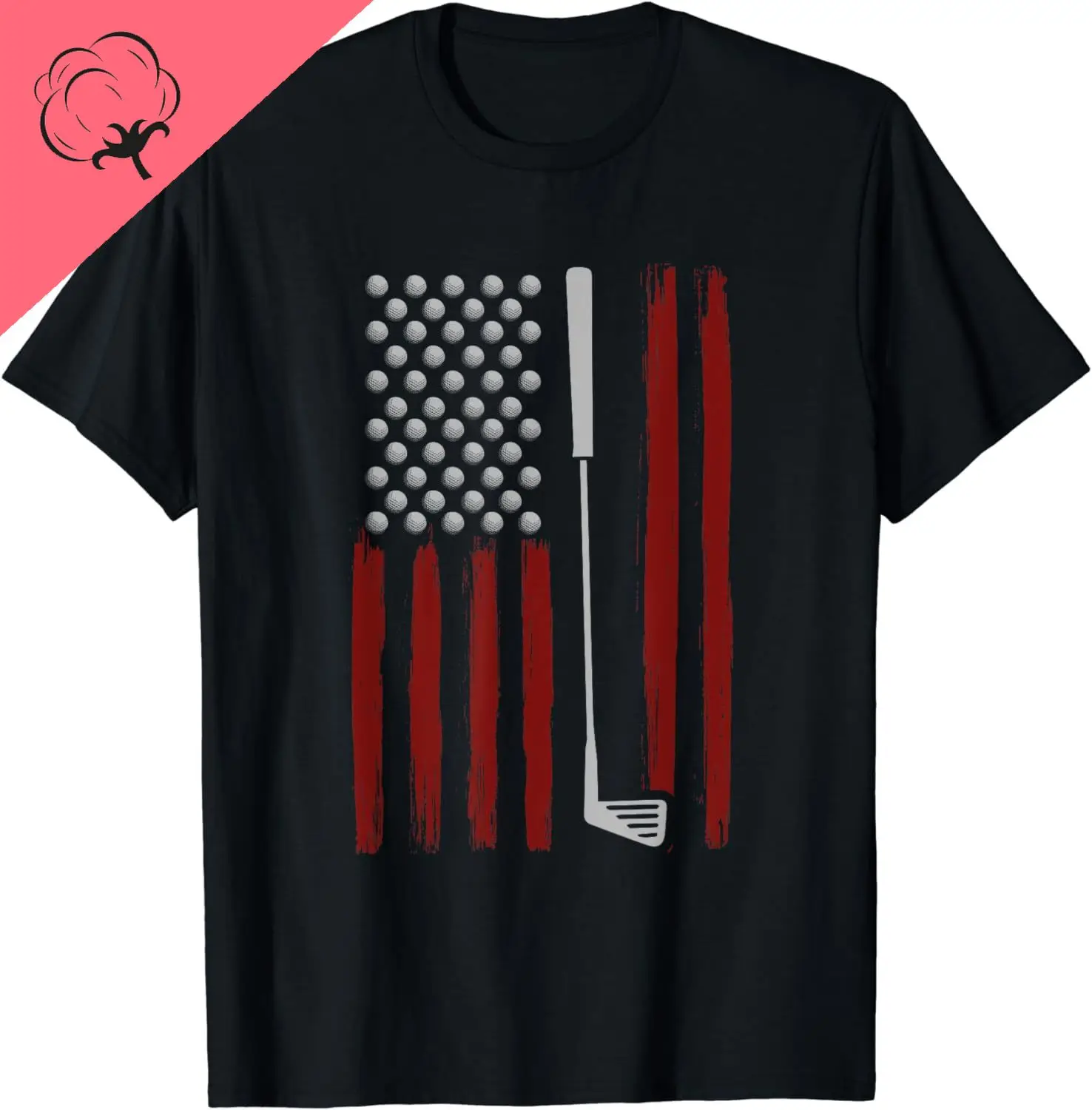 Retro American Flag Golf Gift for Golfer Funny Golf Club T-Shirt  Graphic T Shirts Women Men Clothes Tops Cotton  Ropa De Mujer