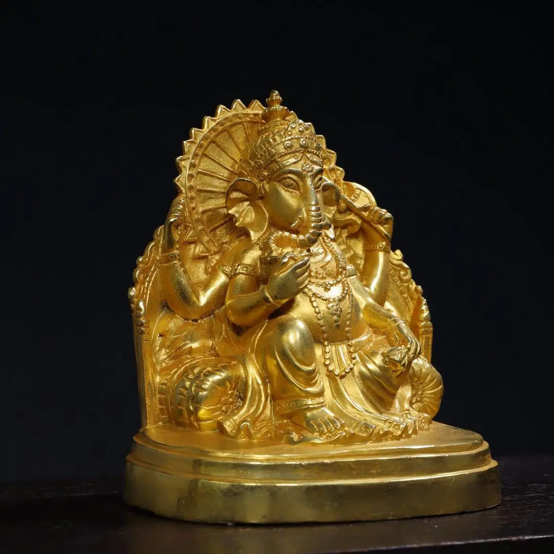 Tibet Tibetan Elephant God Lord Ganesha Buddha Statue Home Garden Decoration Fengshui Figurines Ornaments Crafts