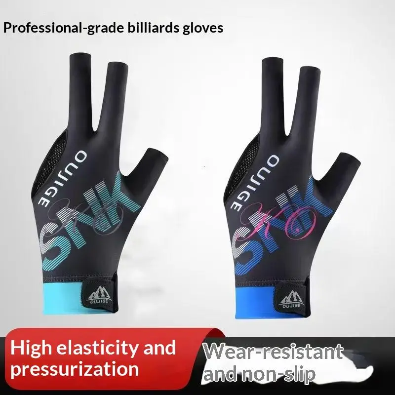 

〔BGS3〕Open Finger Billiard Gloves Breathable Polyester Snooker Pool Glove Anti-Slip Adjustable Billiard Training Cue Glove