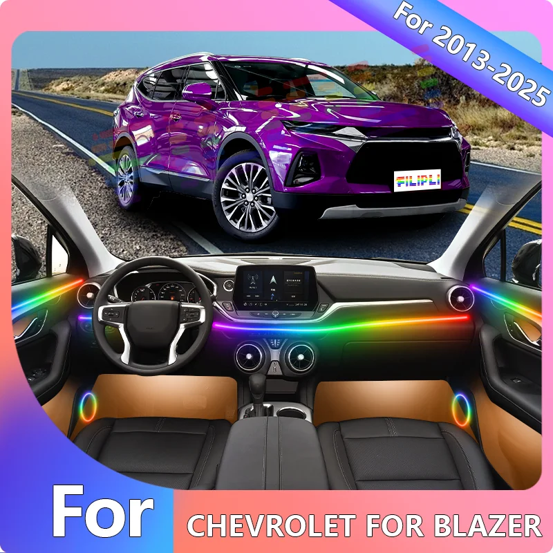 

FILIPLI For The CHEVROLET BLAZER For 2017 DIY 64 RGB Car Interior Light Strip Music Sync Dynamic Atmosphere Light By App Control