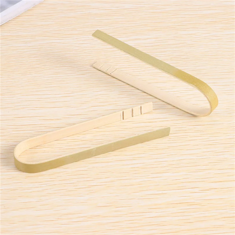 AB45 50 Uds pinzas utensilios de cocina desechables Mini pinzas de bambú pinzas para tostadas naturales para cocinar
