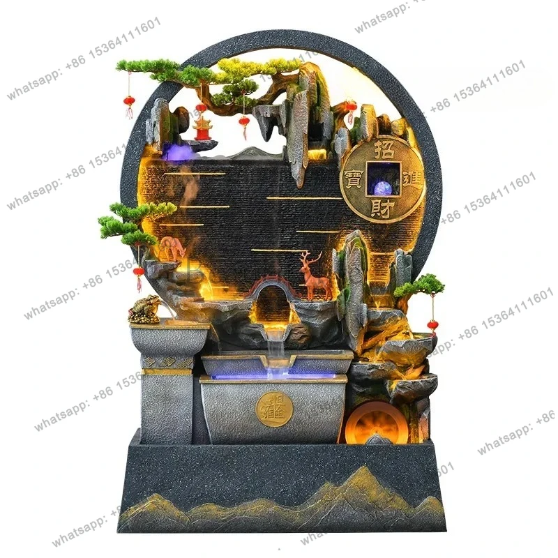 

Rockery water curtain wall making money ornament circulating water feature living room fountain landscaping partition screen