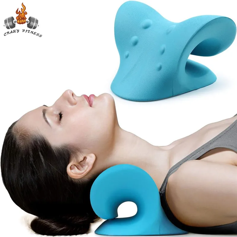 

Neck and Shoulder Relaxer Corrector Vertebra Massager Cloud Pillow Cervical Stretcher Acupressure Point Relief Pain Traction