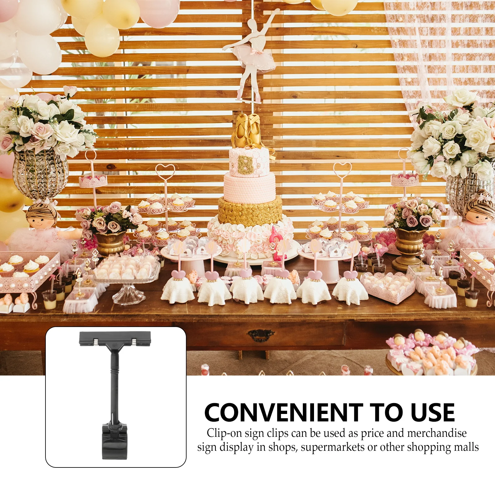 

4pcs Plastic Holder Adjustable Price Tags Holder Promotions Sign Clamp Merchandise Sign Display Clip Advertising Display Clip