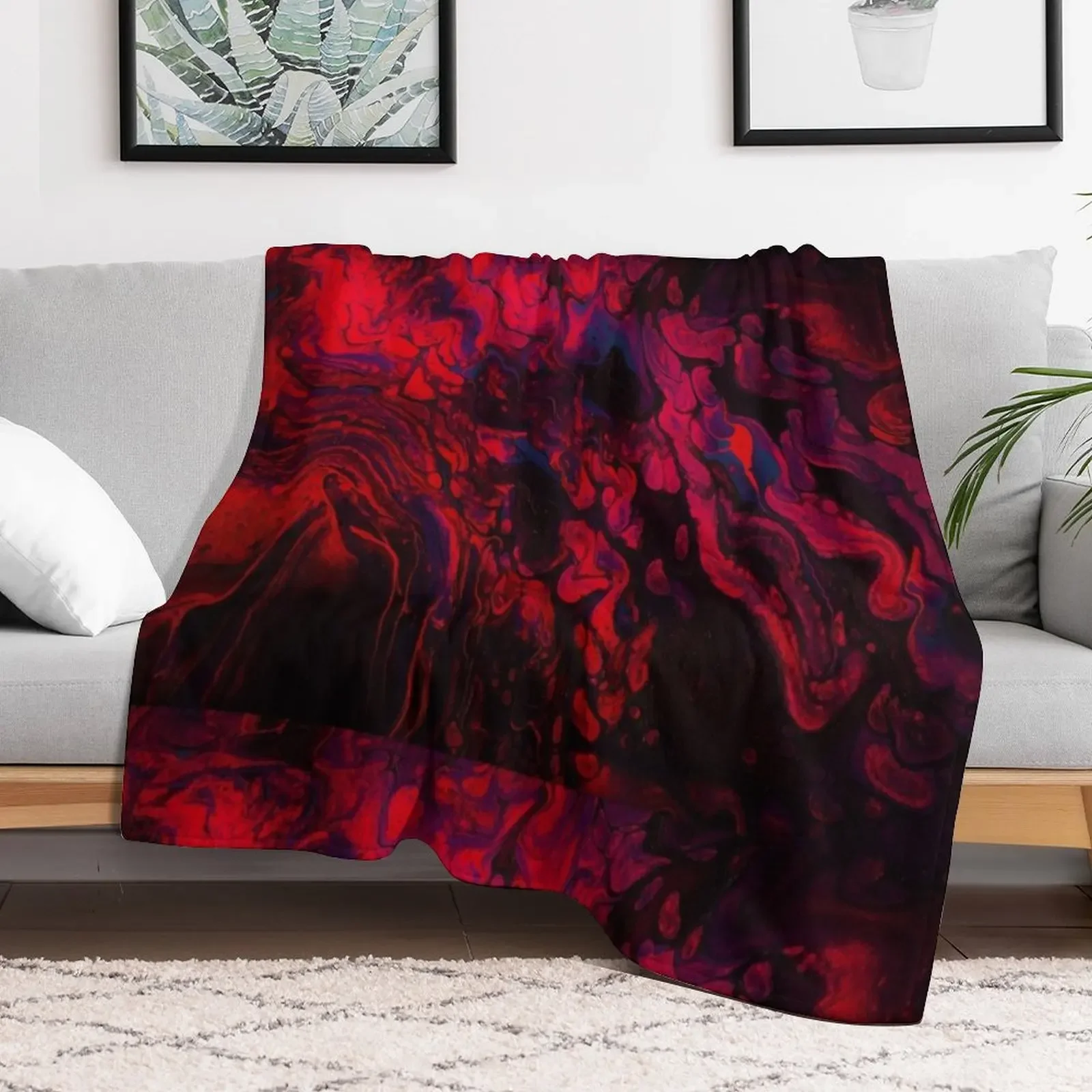 Hot Coals Paint Pour Throw Blanket bed plaid Luxury Throw Fashion Sofas Blankets