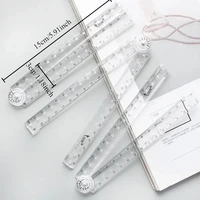 Creative Acrylic Transparent Folding Ruler Simple Scale Plastic Ruler Drawing Ruler for School Office Gadgets Korean Stationery 4