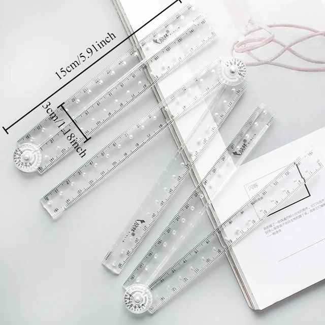 Creative Acrylic Transparent Folding Ruler Simple Scale Plastic Ruler Drawing Ruler for School Office Gadgets Korean Stationery 4