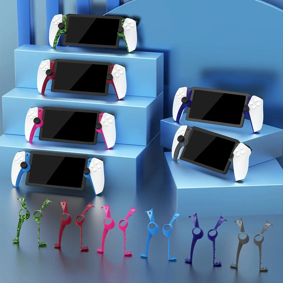 AAAE Handheld Case for Portal Handheld Replaceable Decor Strip Protective Case with 2 Rocker Caps Handheld Accessory,D