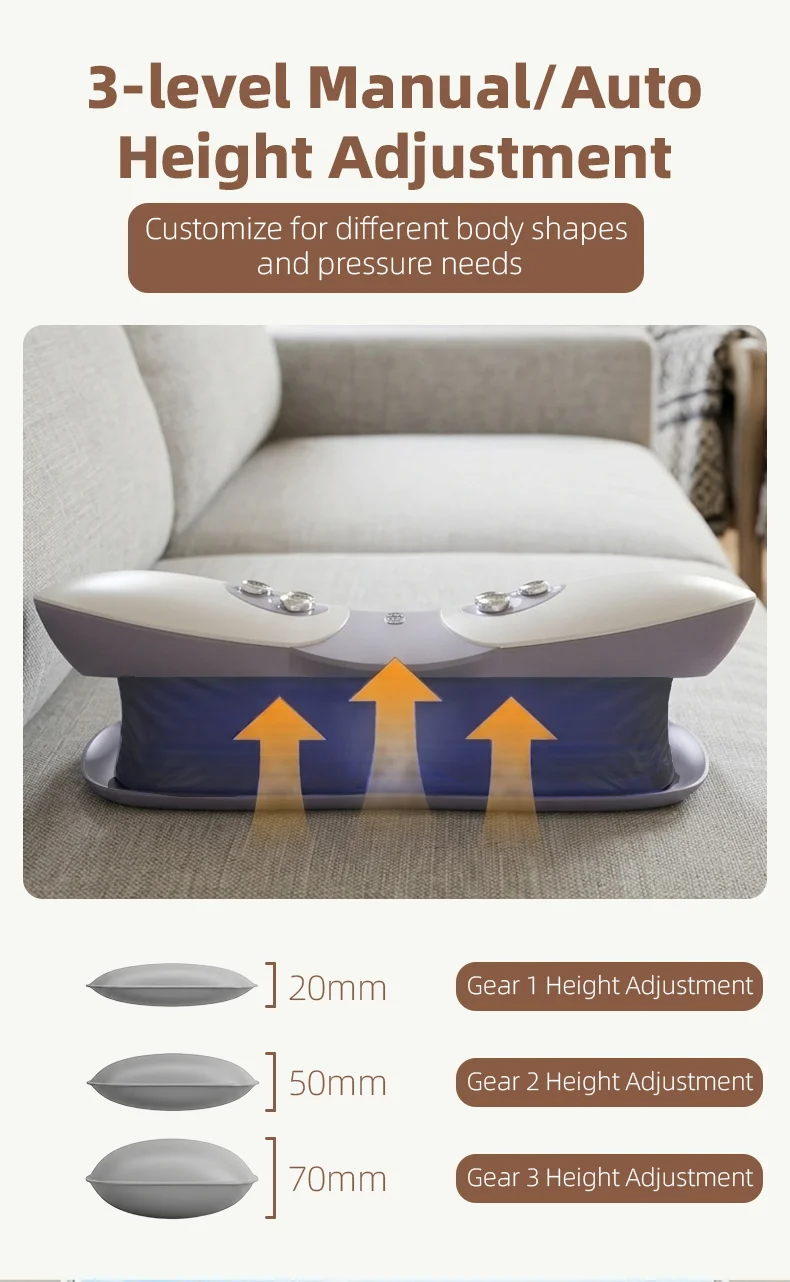 Electric Lumbar Traction Device Wireless Waist Back Massager Back Stretcher with 10 Metal Heads Deep Kneading for Total Relax