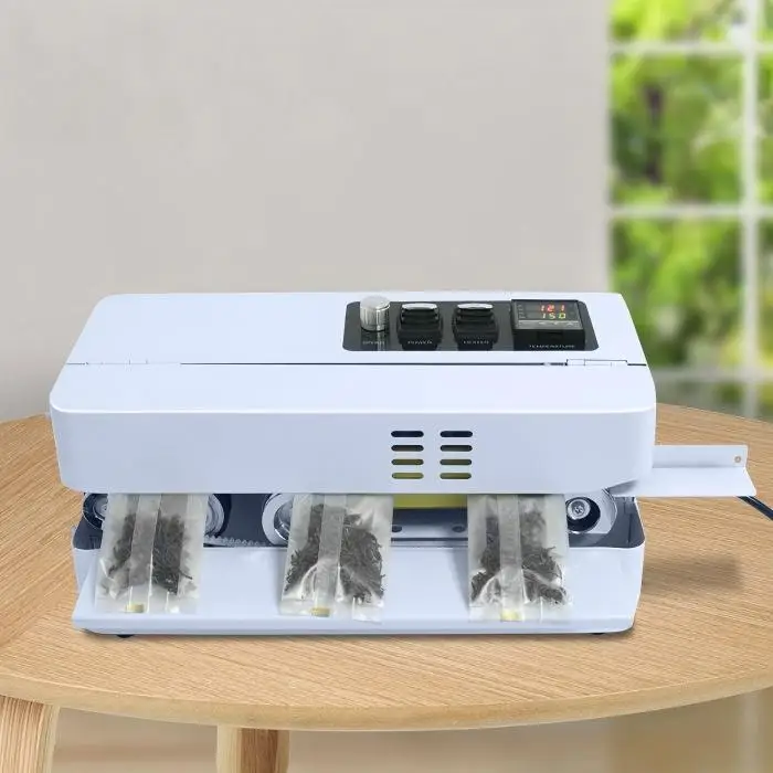 Automatic Small Tabletop Continuous Sealing Machine for Tea Plastic Bag Pouch Aluminum Foil Sealer