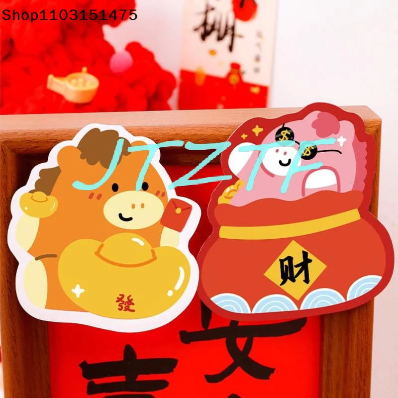 

5Books Year Of The Horse Sticky Notes Message Note Paper Cute Cartoon Pony Sticky Notes Students Stationery Supplies Gifts