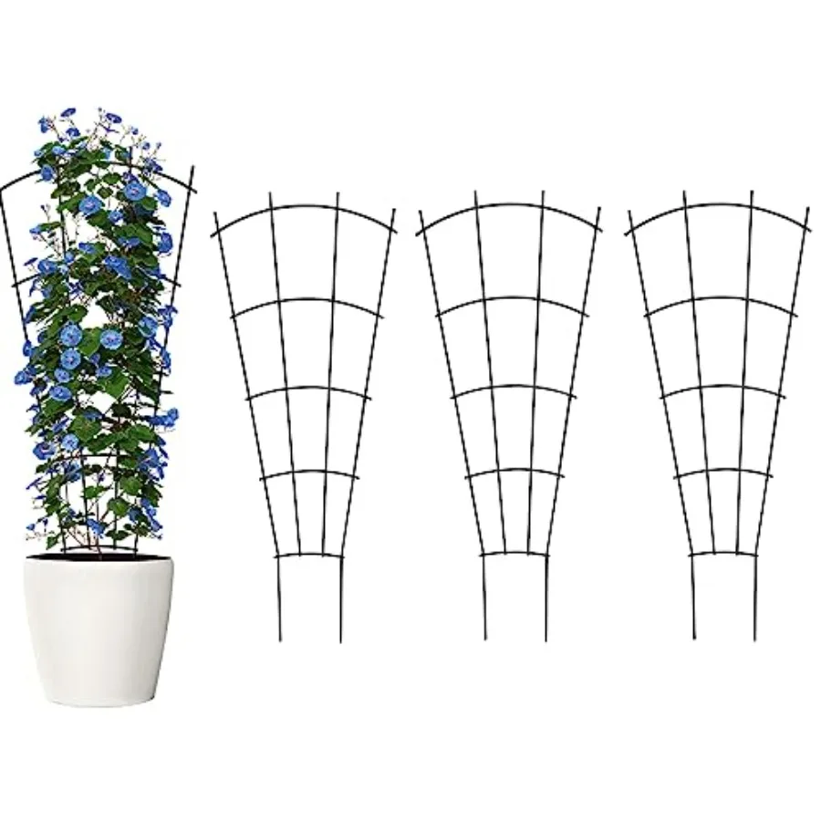 

4 Pack 32" Metal Plant Trellis for Pots and Garden Beds, Rustproof Support for Indoor Outdoor Climbing Plants, Vines, Flowers,