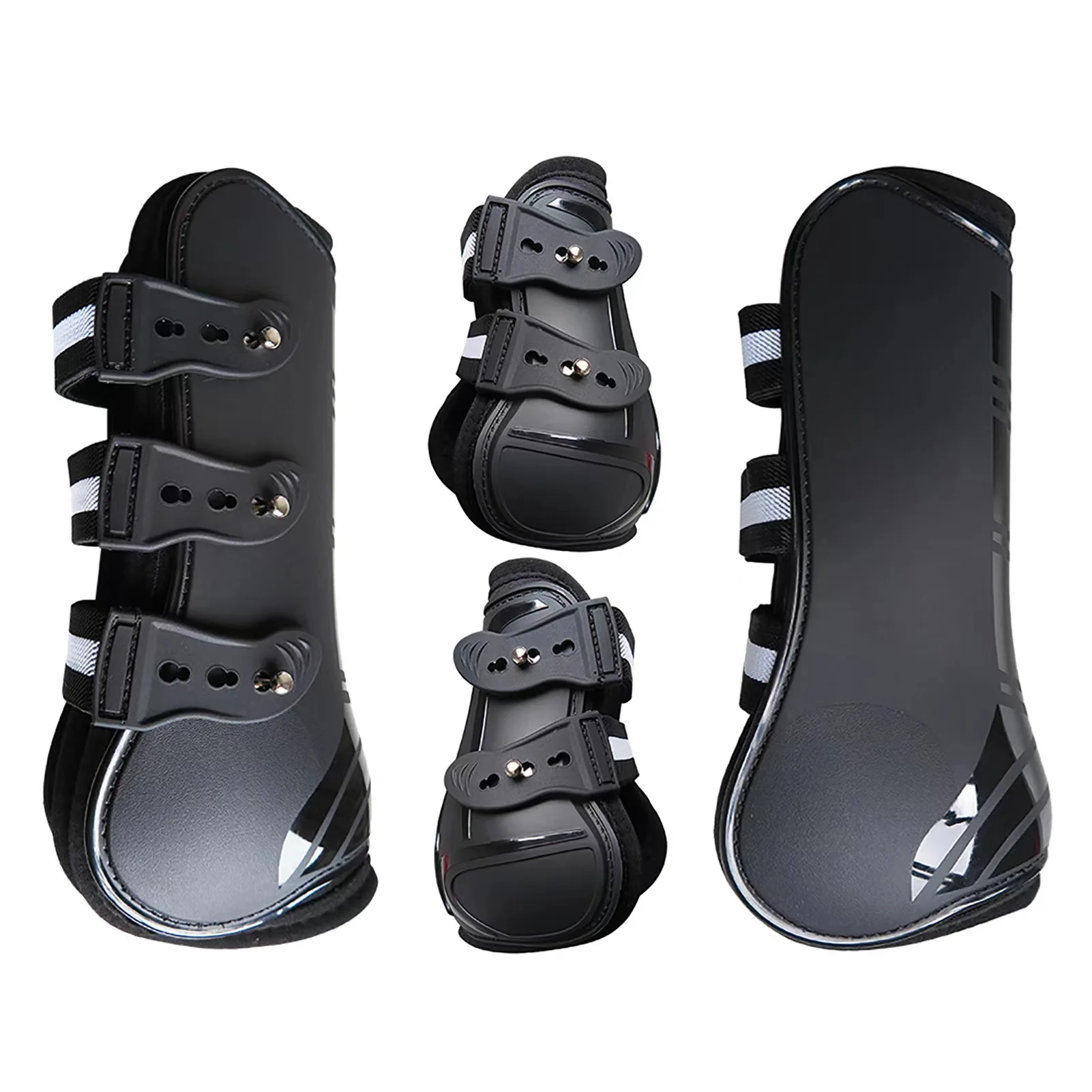 Adjustable Horse Tendon Boots Protective Leg Wraps & Splint Boots Set
