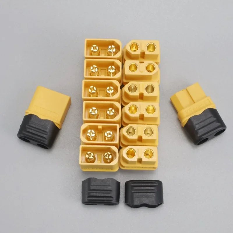 3/6 pairs XT60H Connector Plug with Sleeve Housing, Suitable for RC LiPo Car, Drone, Airplane, Male Head/Plug XT60H