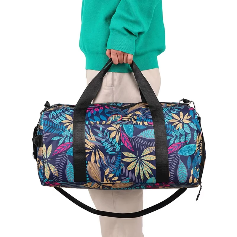 Leeves Printing Travel Bag for Unisex Large Space Multifunctional Handbag Business Short Trip Luggage Duffle  Carry On Tote Bag