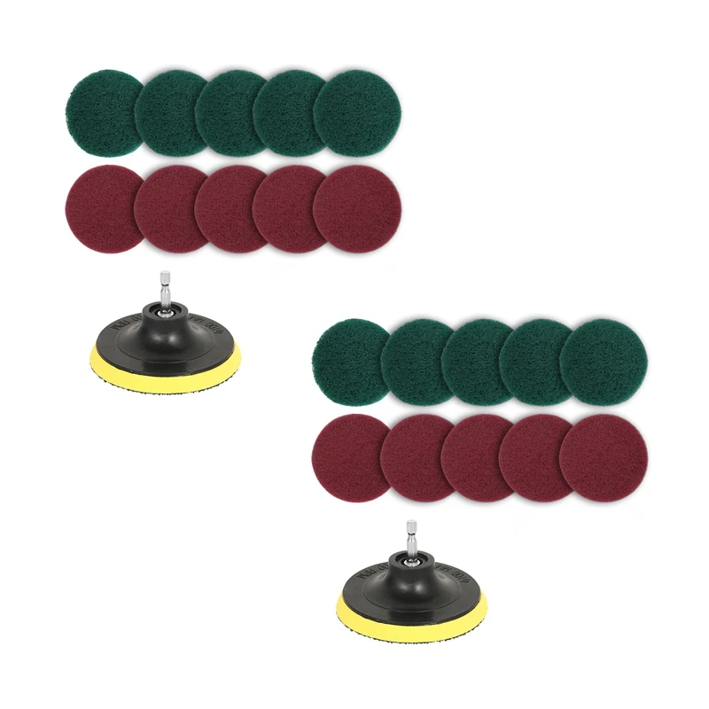 

22Pcs Power Scrubber Brush Set Polishing Pad For Drill Powered Brush Tile Scrubber Scouring Pads Cleaning Tool