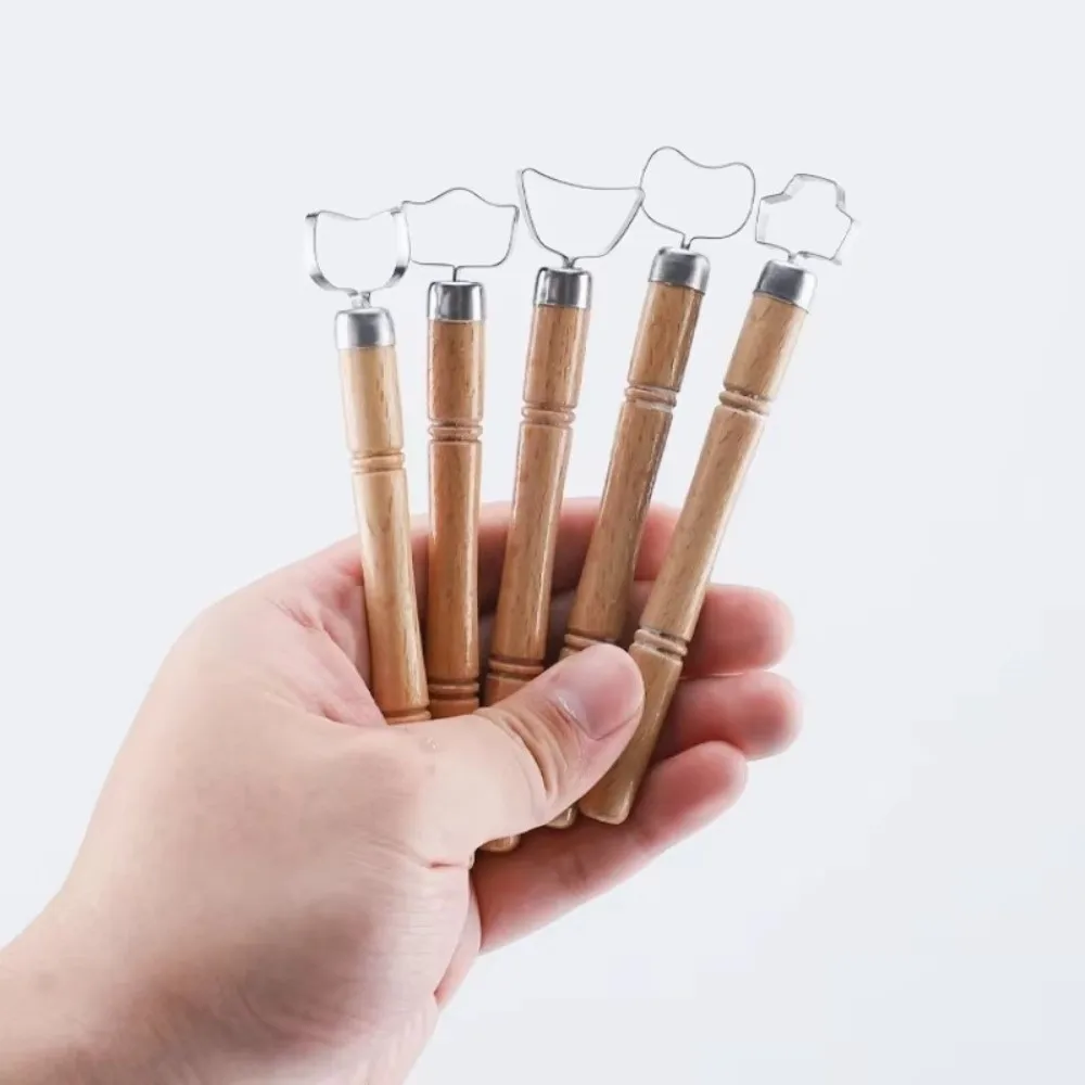 5 Pcs/set Replaceable Pottery Tool Texture Sculpture Scraping Tool Teapot Ware Handle Tool Diy Craft Clay Pattern Roller