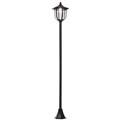 Lampadaire d'extérieur Homcom avec panneau solaire pour charger la batterie, protection de l'environnement, 6 LED, installation facile, noir, Ø26,5x177 cm