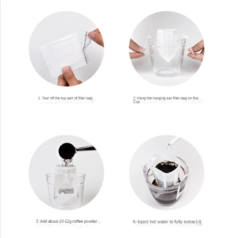 

Ear Coffee Filter Bag Imported From Drip Filter Hand Flush Ear Filter Paper Portable Ear Coffee Bag Coffee Filter Paper