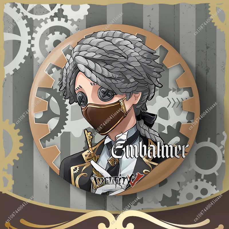 75MM 아이덴티티 V 게임 배지 어드벤처 스릴러 호러 만화 피규어 라운드 브로치 핀 백팩 의류 액세서리 게임 팬 선물